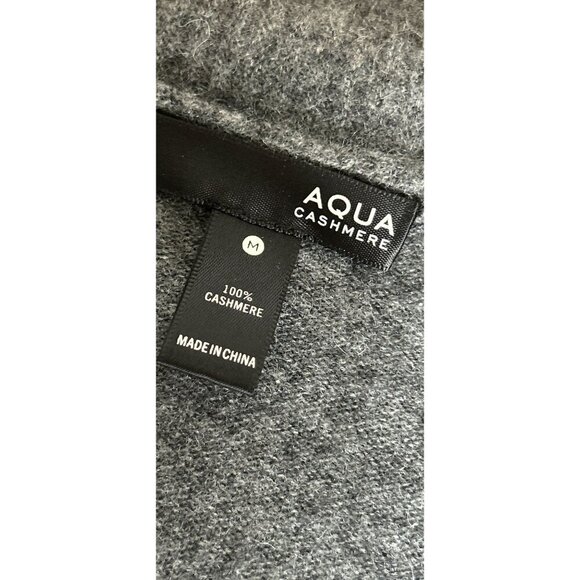 Aqua 100% Cashmere Open Front Dark Gray Cardigan Sweater With Pockets - Picture 7 of 7